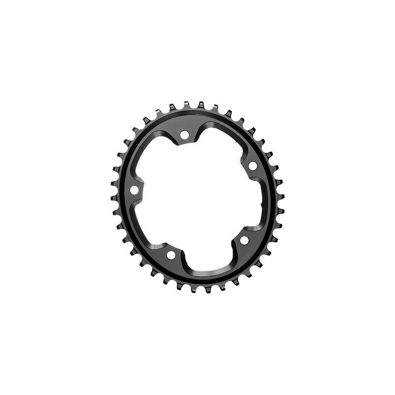 AbsoluteBlack Oval 1x Chainring 110×5 BCD W/Bolts Black 38T
