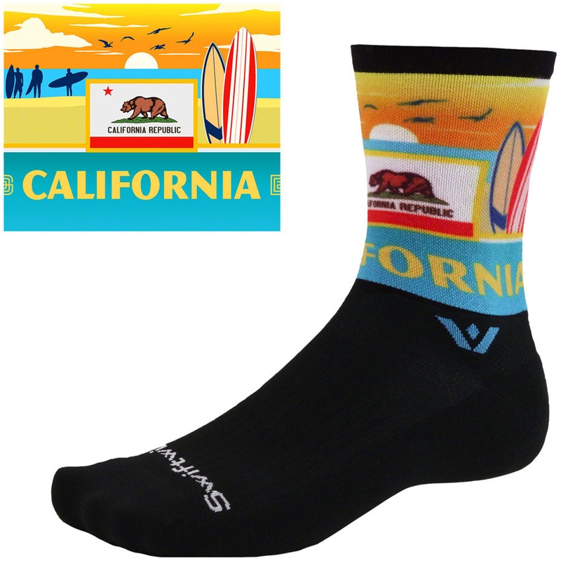 Swiftwick Vision Impression National Park Crew Socks – 6″ California Small