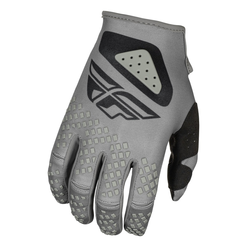 Fly Racing Kinetic Sym BMX Race Gloves-Grey/Black Youth Small