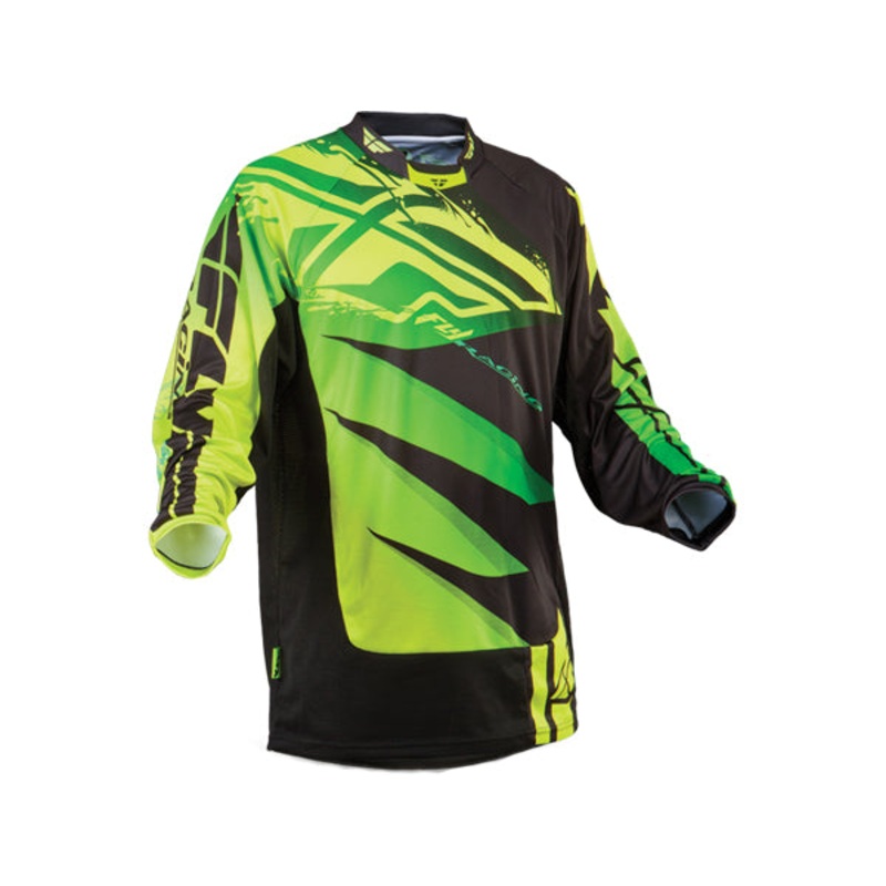Fly Racing 2013 Kinetic Inversion BMX Race Jersey-Green/Black Youth Small