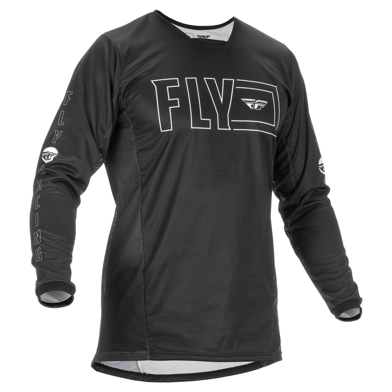 Fly Racing 2022 Kinetic Fuel BMX Race Jersey-Black/White Adult Large