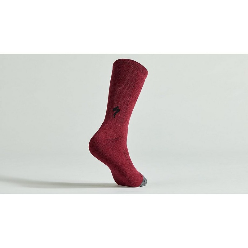 Specialized merino deep winter tall sock maroon s