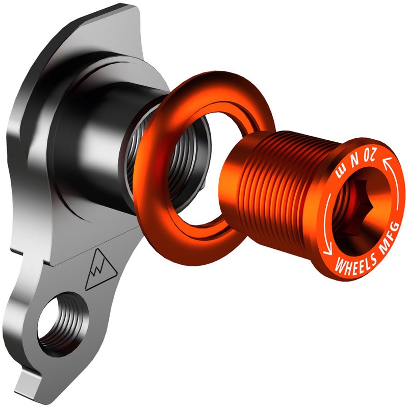 Wheels Manufacturing Universal Derailleur Hanger – 487-3, For Trek ABP MTB Frames designed to accept SRAM UDH, Black/Orange