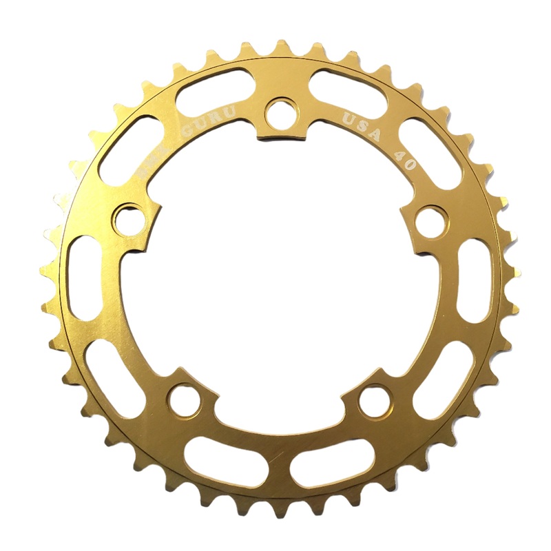 BMXGuru 40t BMX Chainring – Gold – 110mm 5-bolt – USA Made
