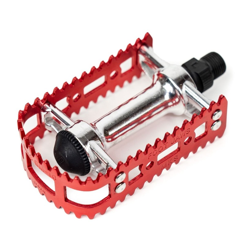 MKS BM-10 Foot Jaws BMX Cage Pedals – 9/16″ – Red