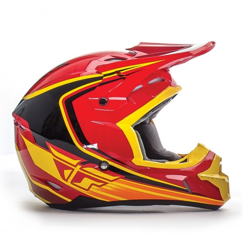 Fly Racing 2016 Kinetic Fullspeed Helmet-Red/Black/Yellow Youth Medium