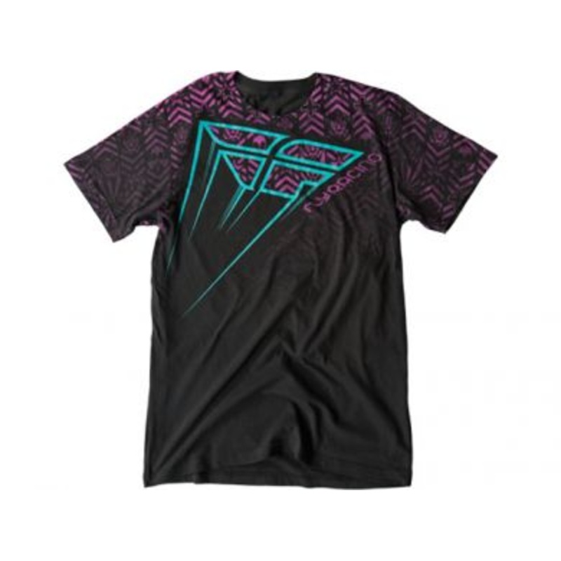 Fly Racing Toxicitee T-Shirt-Black/Purple/Teal Adult Small