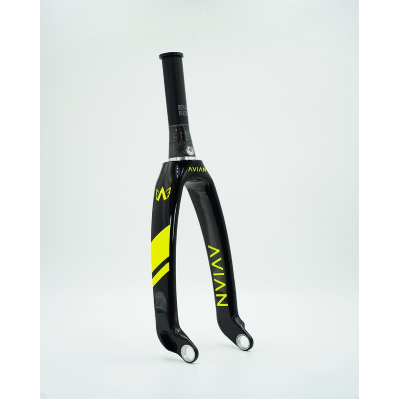 Avian Versus Tapered Carbon BMX Fork-20″X1 1/8-1.5″-Neon Yellow Evo 20mm