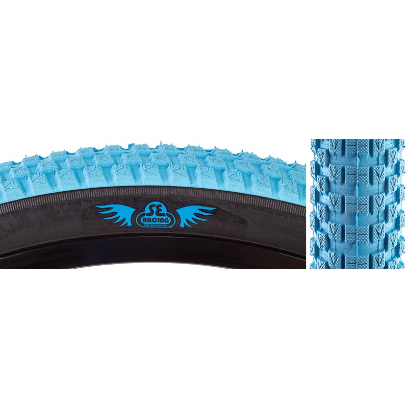 24×2.0 SE Racing Cub BMX Tire – Light Blue w/ Black Sidewall
