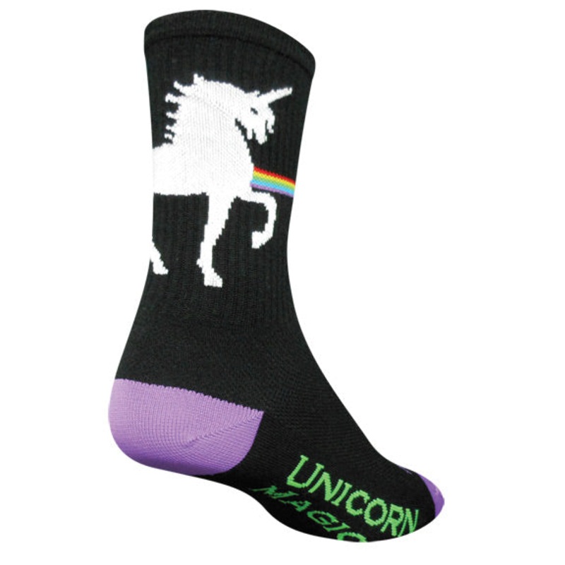 SockGuy Crew Unicorn Magic Socks – 6″ Black Large/X-Large