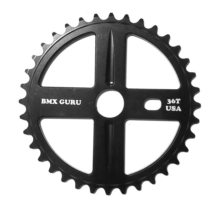 BMXGuru 36t Bolt Drive BMX Aluminum Sprocket / Chainwheel – Black – USA Made