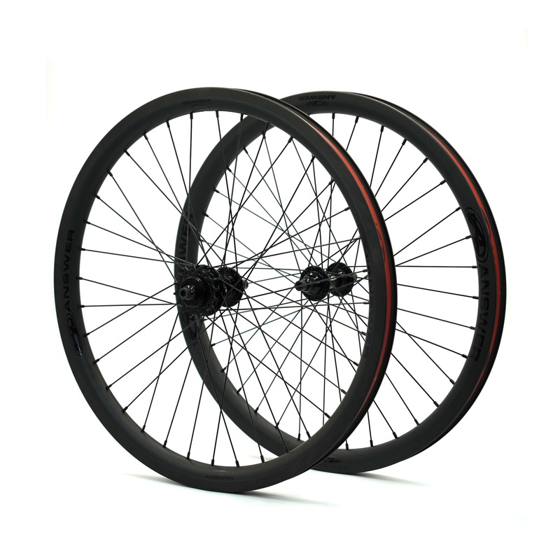 Answer Holeshot Pro Cruiser Carbon BMX Wheelset-36H-24×1.75″ Black