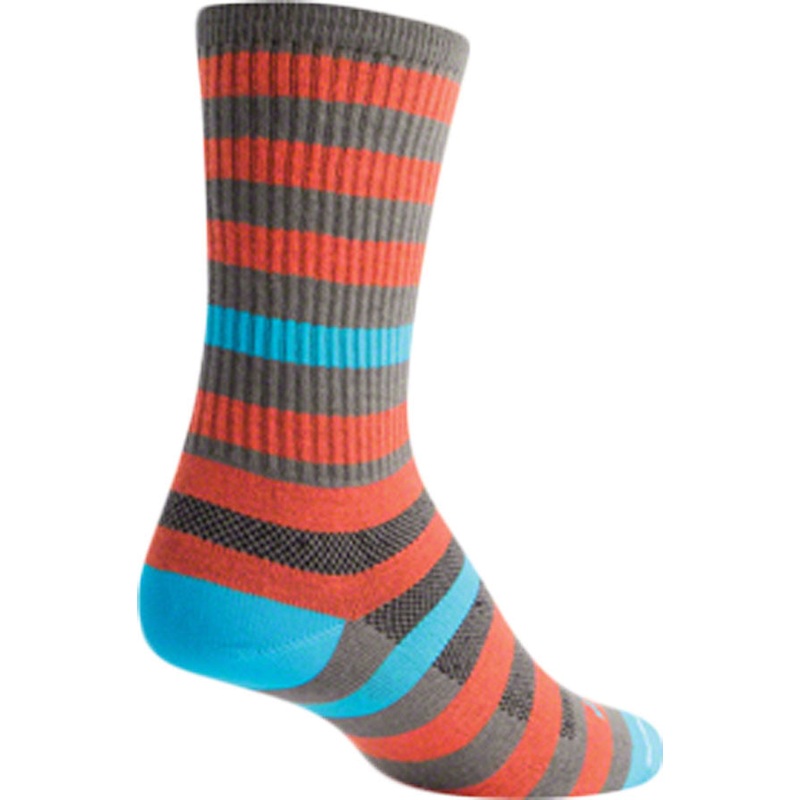 SockGuy Crew Metro Socks – 6″ Orange/Gray Small/Medium