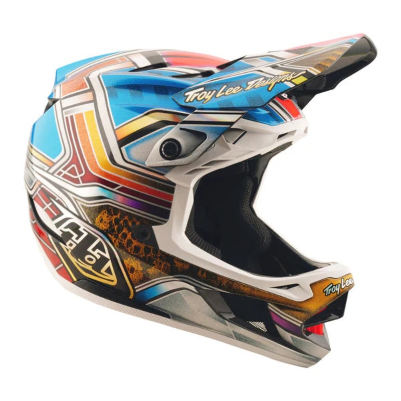 Troy Lee Designs D4 Carbon MIPS BMX Race Helmet-Lowrider Blue Adult X-Small