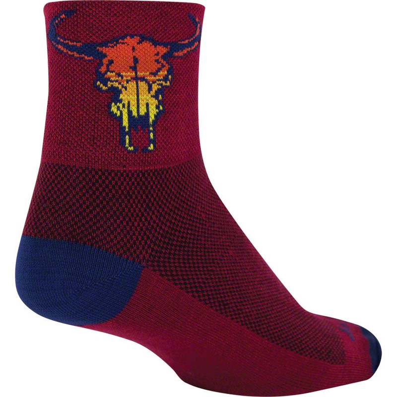 SockGuy Classic Desert Skull Socks – 3″ Red Large/X-Large
