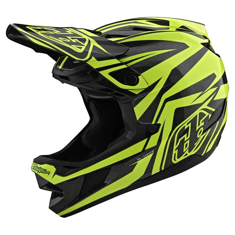Troy Lee Designs D4 Carbon MIPS BMX Race Helmet-Slash Black/Yellow X-Small