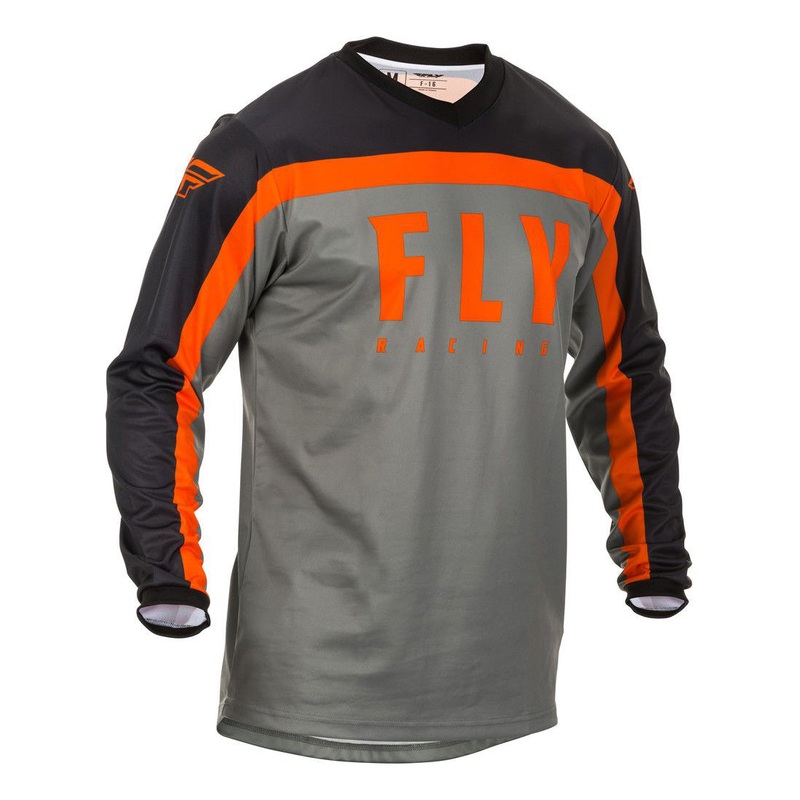 Fly Racing F-16 BMX Race Jersey-Grey/Black/Orange Youth Small