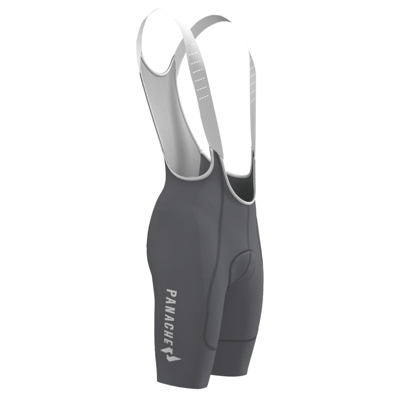 Women’s WT 2ND SKIN Bib Short – Grey w/Panache Logo XS