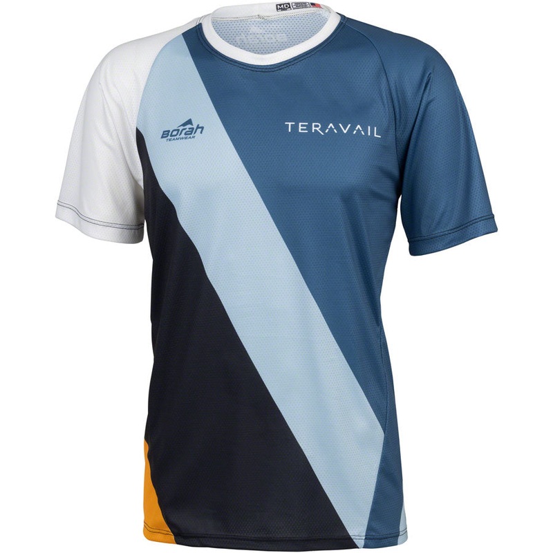 Teravail Waypoint Men’s MTB Jersey – White, Blue, Lite Blue, Black, Gold, Medium