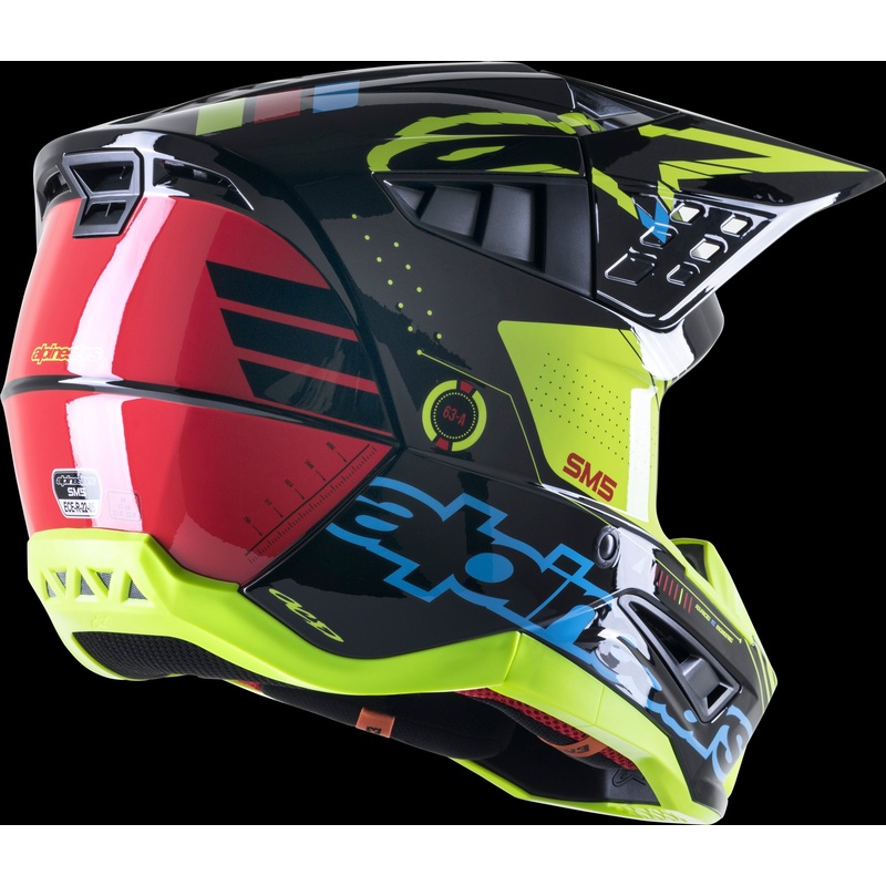 ALPINESTARS S-M5 Helmet Black/Cyan/Fluorescent Yellow 2X-Large