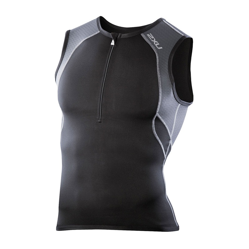 2XU Hi Fil Tri Singlet Vibrant Green / Charcoal S