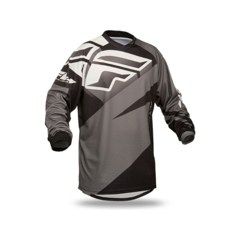 Fly Racing 2015 F-16 BMX Race Jersey-Black/Gray Youth Small