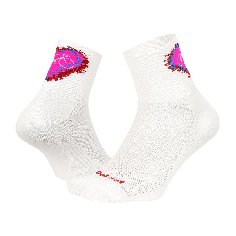 DeFeet Aireator 2-3″ Cuff Socks White/Pink M Pair