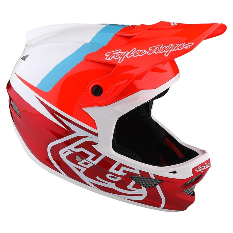 Troy Lee Designs D3 Fiberlite BMX Race Helmet-Slant Red Adult X-Small