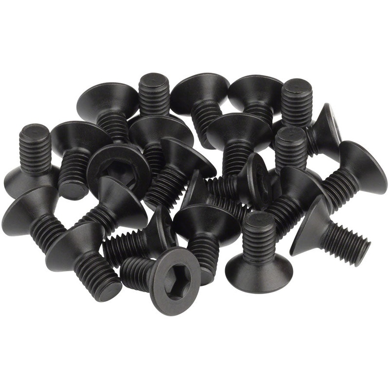 BikeFit Cleat Screws, 25-Pack, 10mm, SPD / MTB Compatible, Countersunk, 4mm Hex, M5 X 0.8