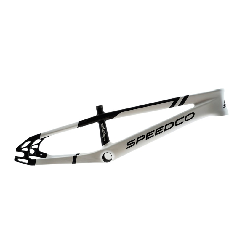 Speedco Velox Evo Carbon BMX Race Frame-Semi Gloss White Junior (18.5″ TT)