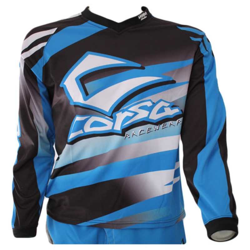 Corsa Warrior BMX Race Jersey-Blue Youth Small