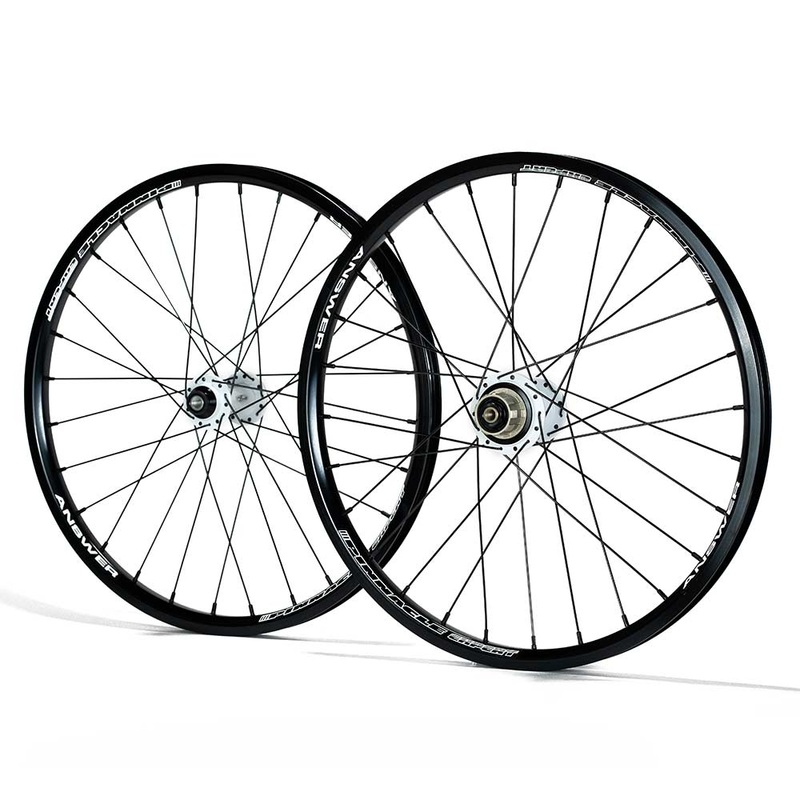 Answer Bmx Pinnacle Expert Wheelset 20 Expert Black Rim White Hub