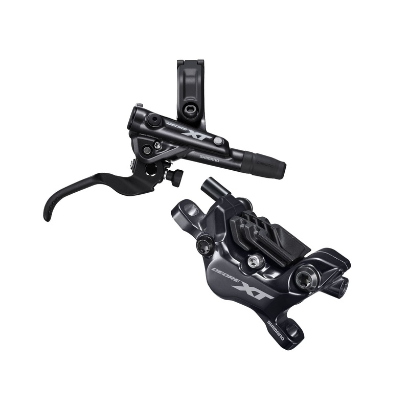Shimano Deore XT BL-M8100/BR-M8120 Disc Brake Lever – Rear Hydraulic Post Mount 4-Piston Finned Pads I-SPEC EV Clamp Band BLK
