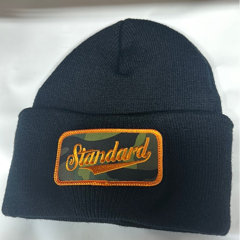Standard byke Winter Beanies Black with Camo patch