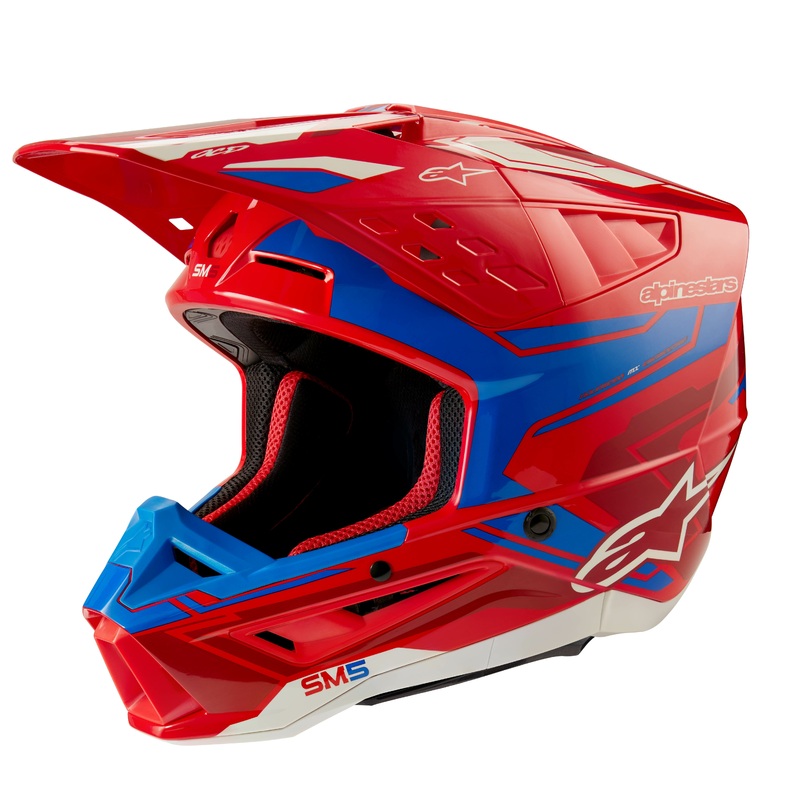 ALPINESTARS S-M5 Helmet Bright Red/Blue Large