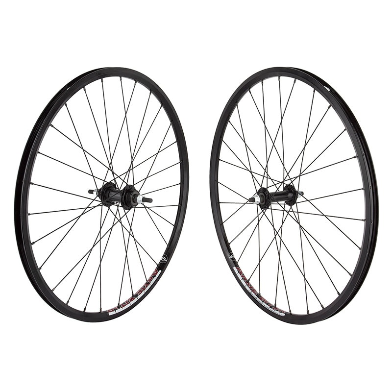 Wheel Master Alloy Mini Cruiser BMX Race Wheelset-24×1 1/8″-Black