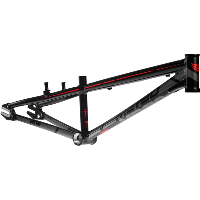 Meybo Holeshot Aluminum BMX Race Frame-Black/Grey/Red Mini
