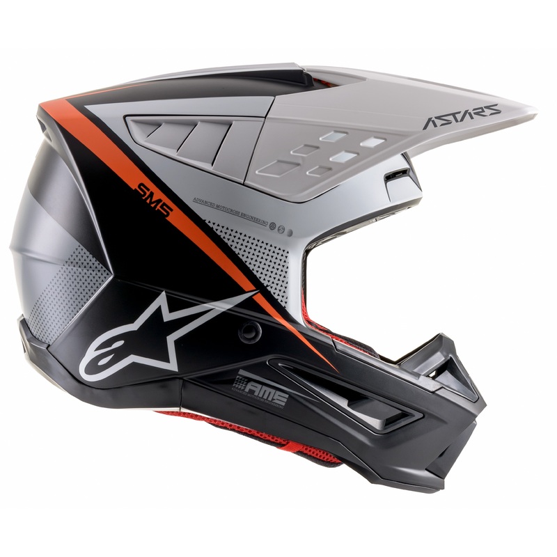 ALPINESTARS S-M5 Helmet Black/White/Fluorescent Orange Medium