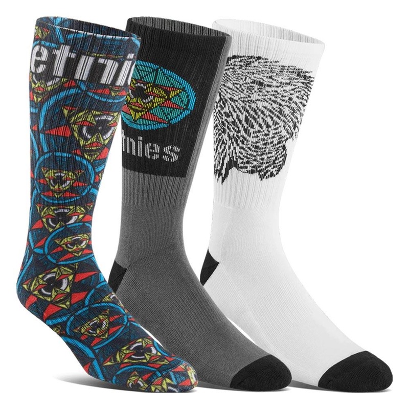 Etnies Thomas Hooper Crew Sock (3 Pack) – Black/White/Grey