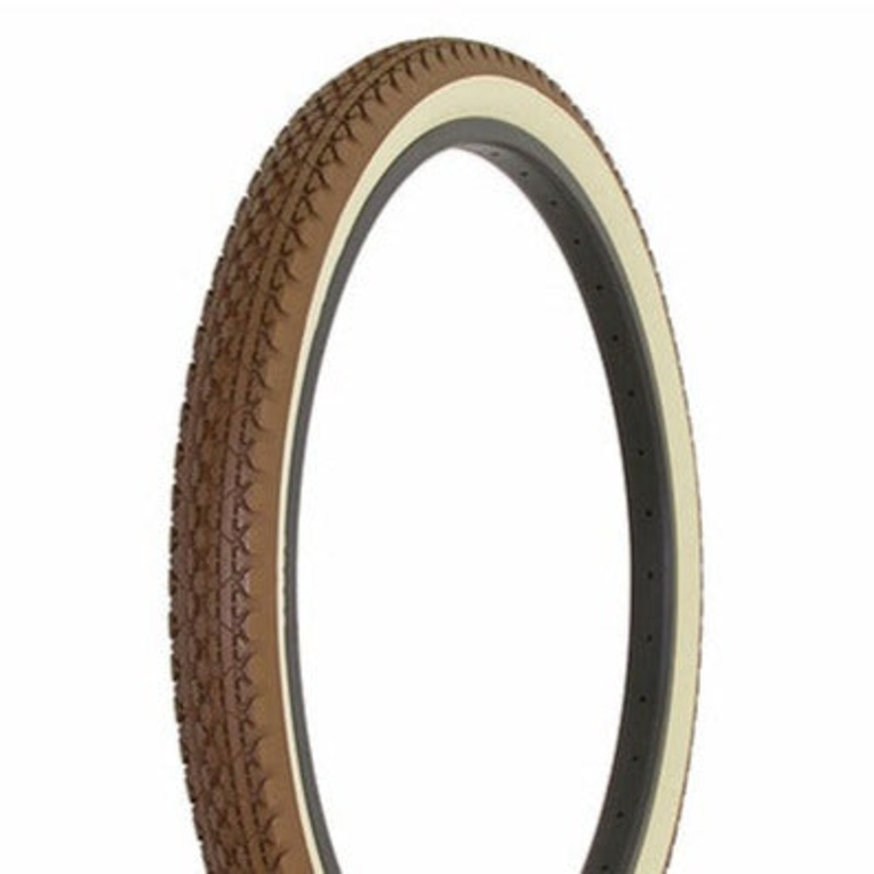 26×2.125 Duro Goodyear-style Cruiser Tread Tire – Brown w/ Cream Sidewall