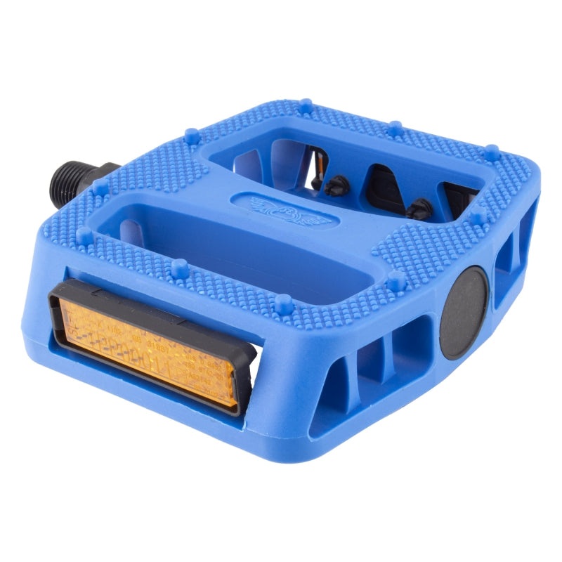 SE Bikes 12 O’Clock PC BMX Platform Pedals –  9/16″ – Blue