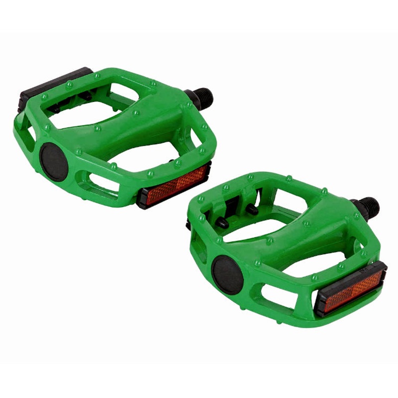 Alloy BMX Platform Pedals – 1/2″ – Green