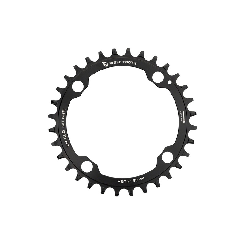 Wolf Tooth Drop-Stop 104×4 Hyperglide+ Chainring 32t Black