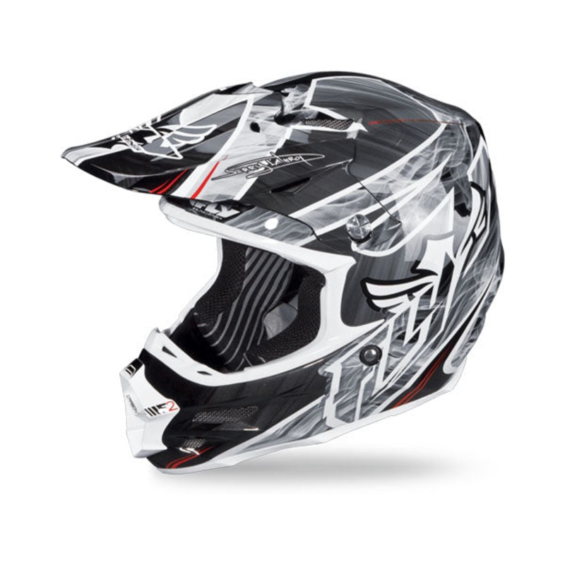 Fly Racing 2013/2014 F2 Carbon Acetylene Helmet-Black/White X-Small
