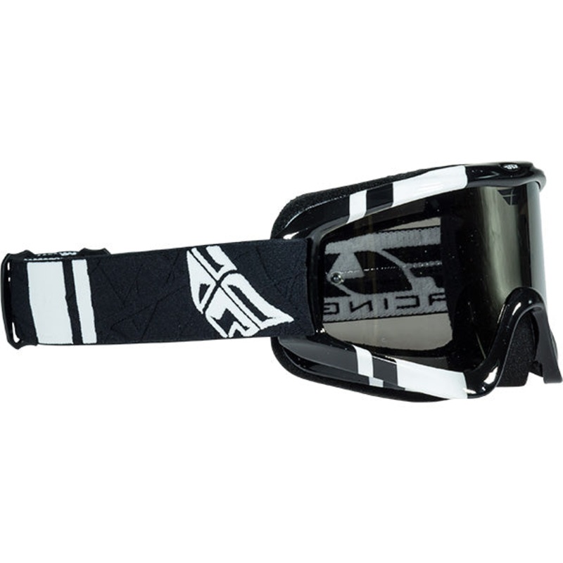 Fly Racing Zone Goggle-Adult-Black/White-Chrome/Smoke Lens