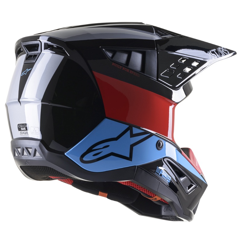 ALPINESTARS S-M5 Helmet Black/Red/Cyan Large
