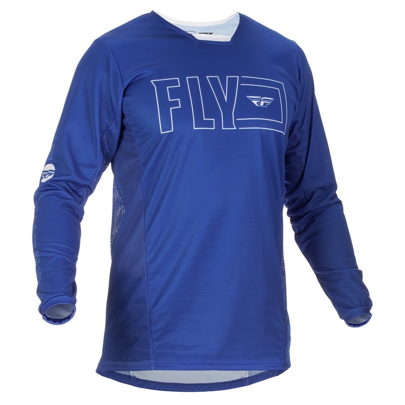 Fly Racing 2022 Kinetic Fuel BMX Race Jersey-Blue/White Adult Large