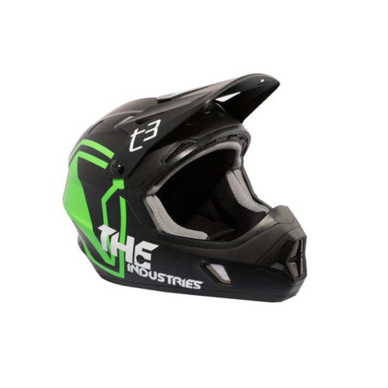 T.H.E. T3 Shield Helmet-Black/Green-Adult Large