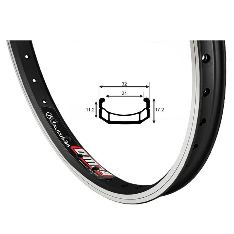 Alex DM24 Rim 20 Inch (406 mm) Black 36 Braking