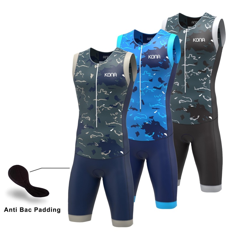 Men’s Kona Assault Triathlon Race Suit Black Camo Small
